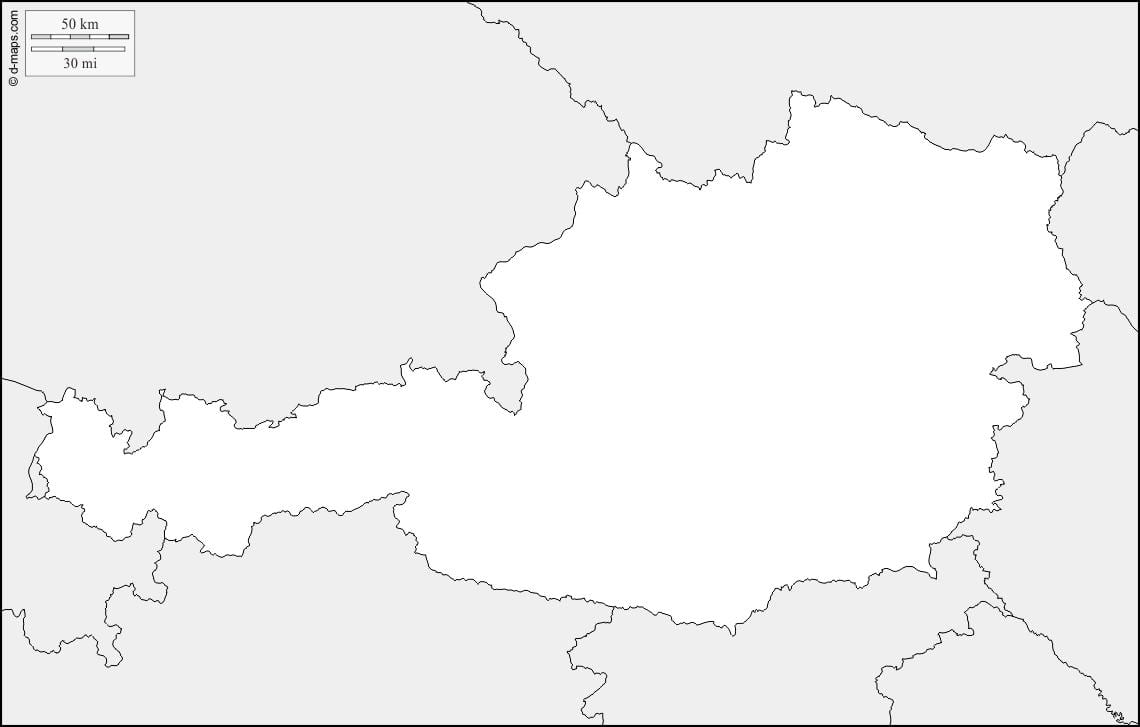 ऑस्ट्रिया के मानचित्र मानचित्र रूपरेखा