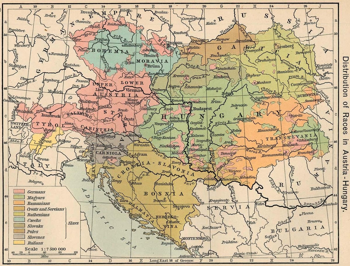 ऑस्ट्रिया हंगरी नक्शा 1900