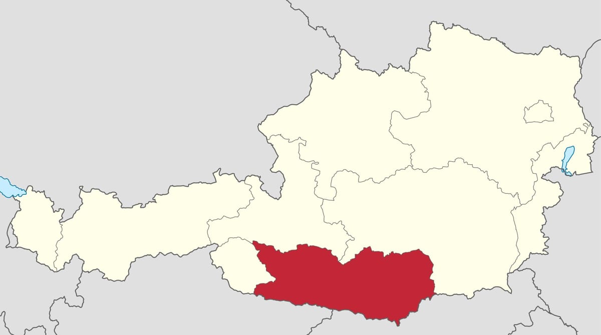 नक्शे के कारिंथिया ऑस्ट्रिया 