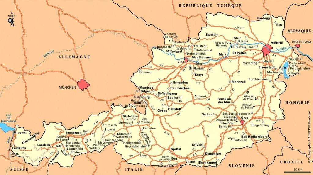 नक्शे के वियेना ऑस्ट्रिया