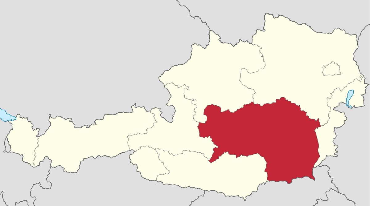 नक्शे के स्टायरिया ऑस्ट्रिया