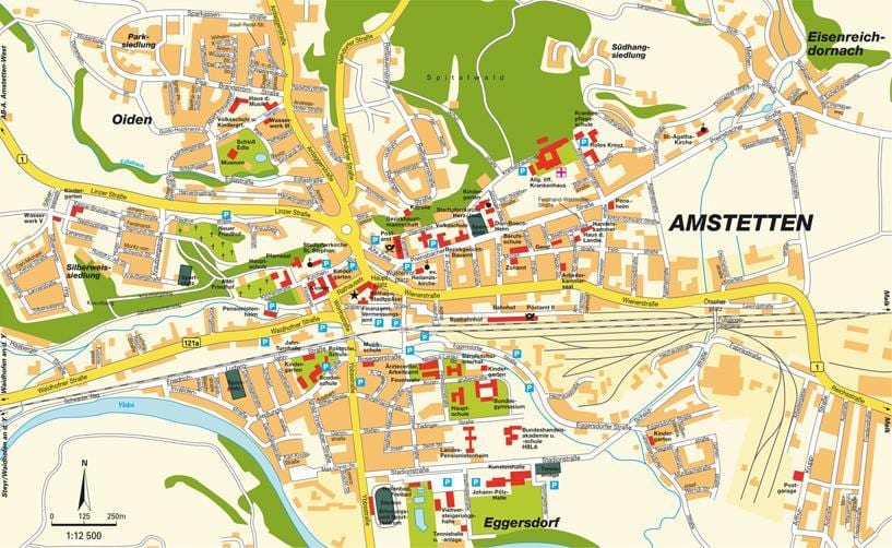 नक्शे के amstetten ऑस्ट्रिया