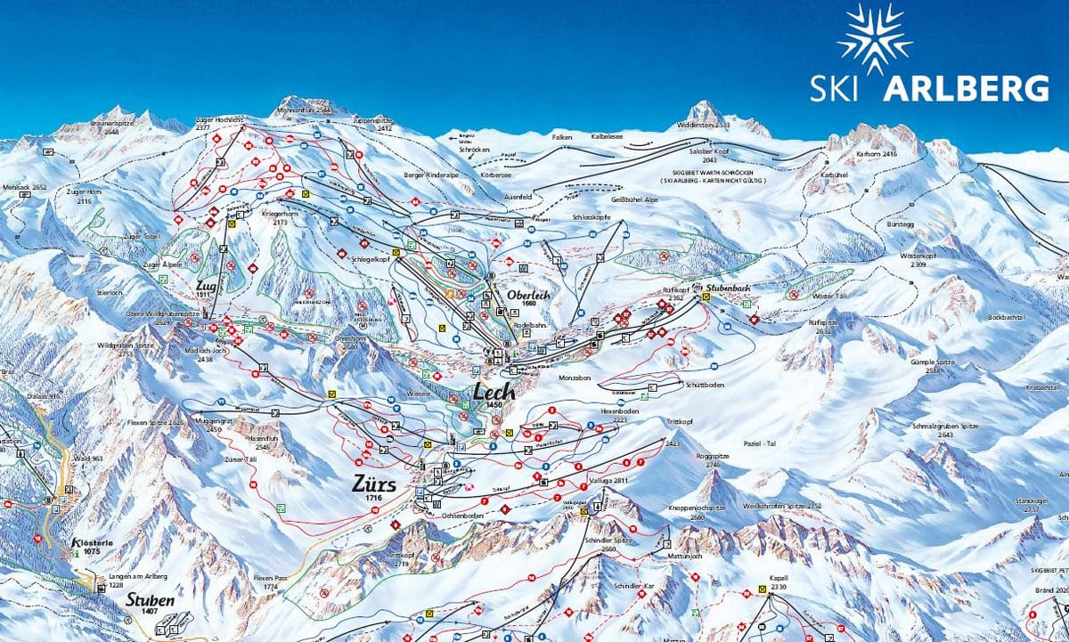 नक्शे के arlberg ऑस्ट्रिया