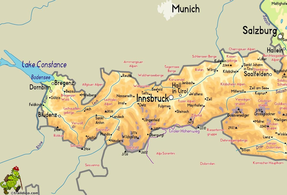 नक्शे के mayrhofen ऑस्ट्रिया