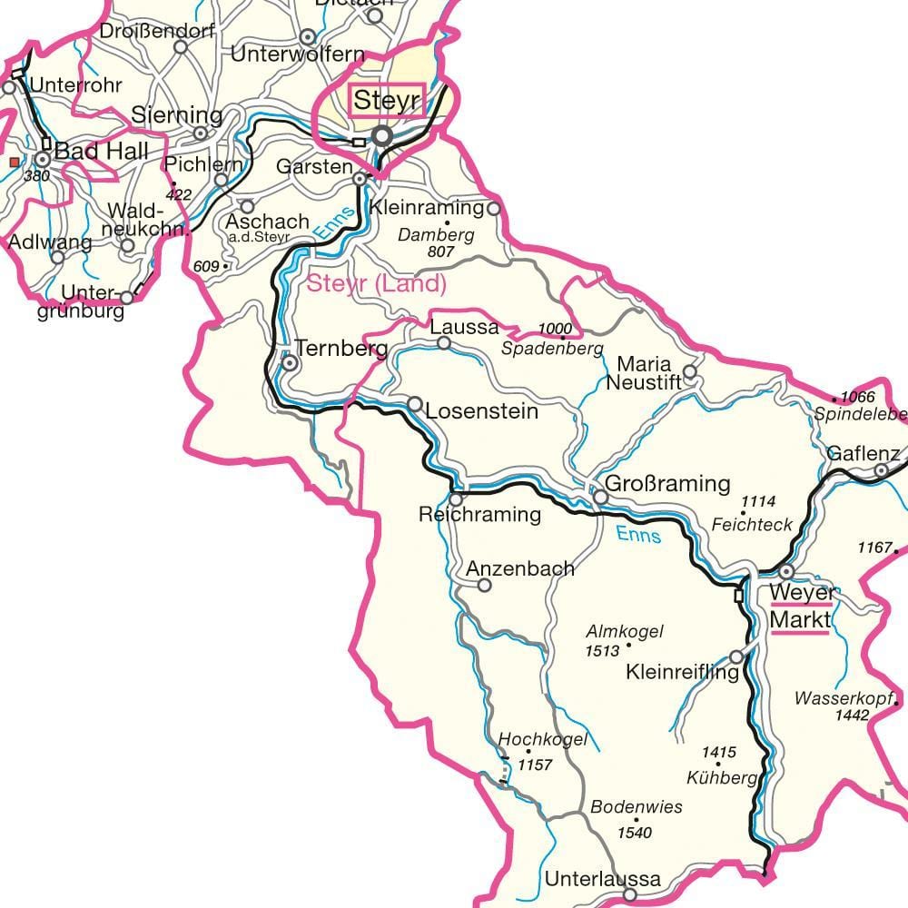 नक्शा steyr ऑस्ट्रिया 