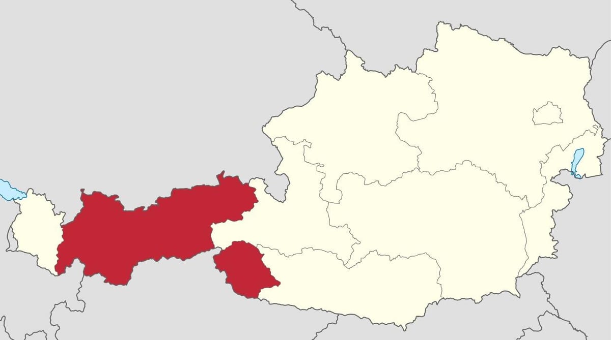 tirol ऑस्ट्रिया नक्शा