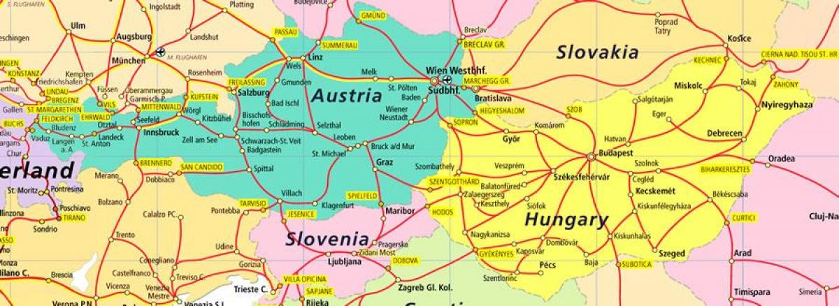 ऑस्ट्रिया के रेल मानचित्र