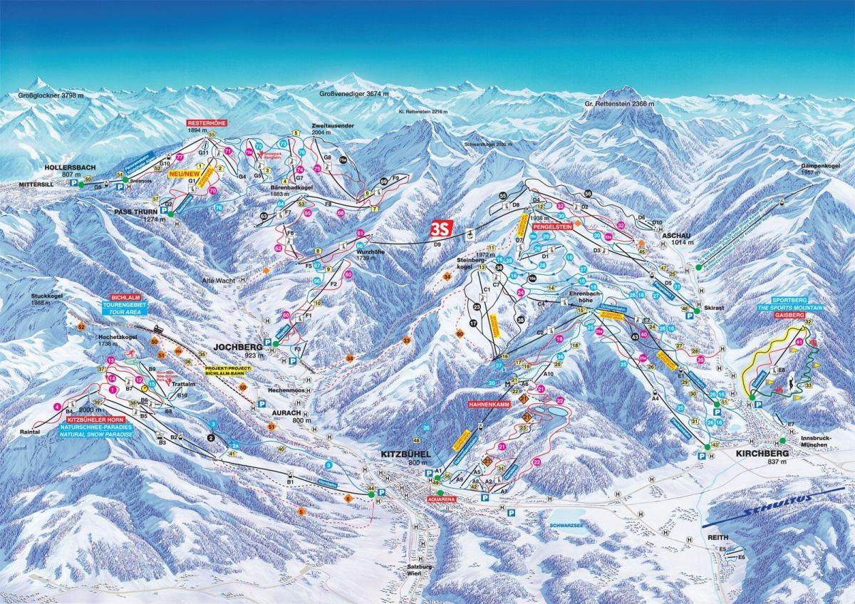 ऑस्ट्रिया स्की का नक्शा