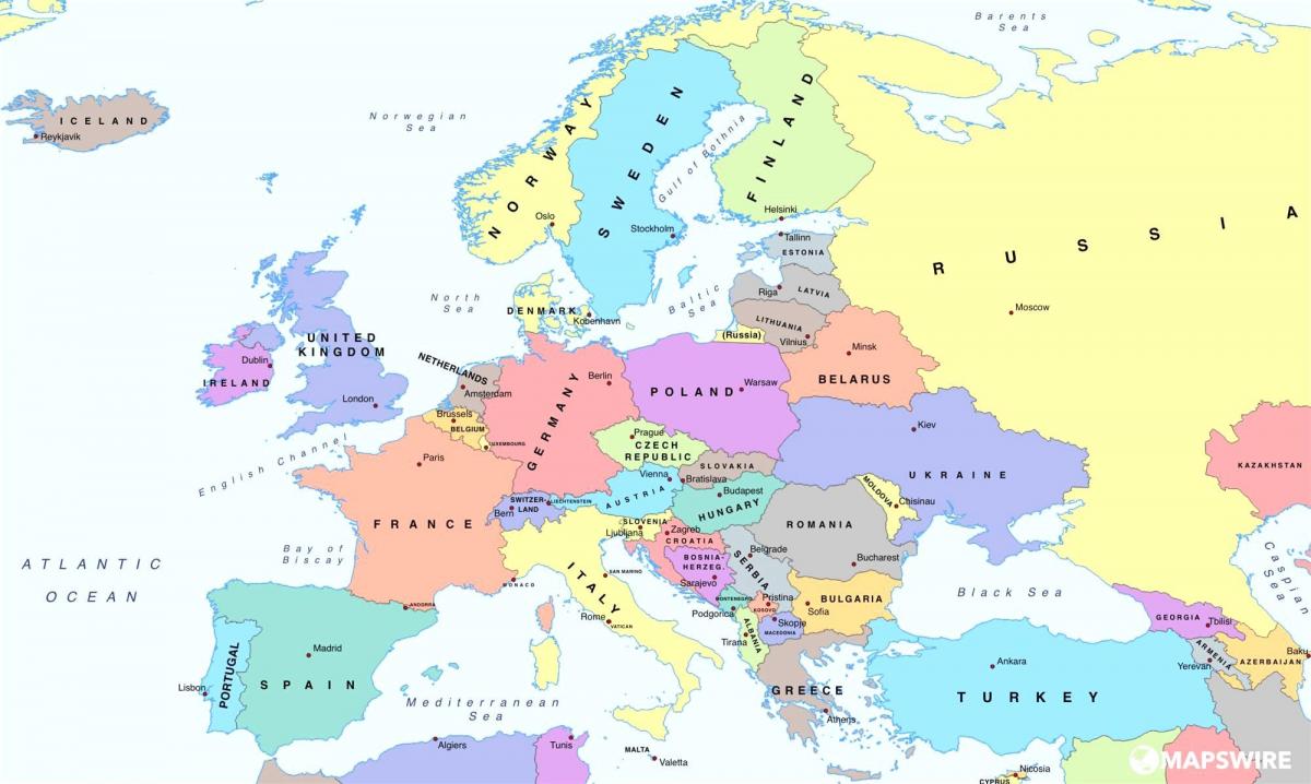 यूरोप का नक्शा दिखा ऑस्ट्रिया