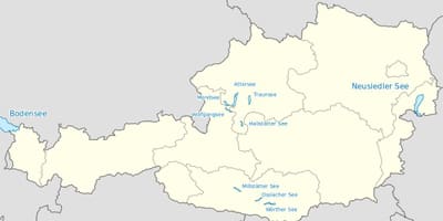 नक्शे के लिए ऑस्ट्रिया के झीलों