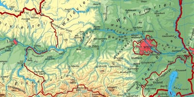 मानचित्र के निचले ऑस्ट्रिया