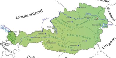 नक्शे के वोरार्लबर्ग ऑस्ट्रिया