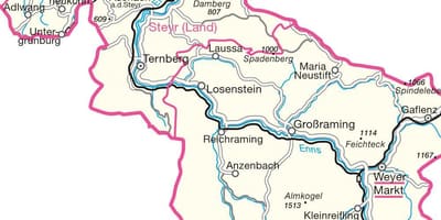नक्शा steyr ऑस्ट्रिया 