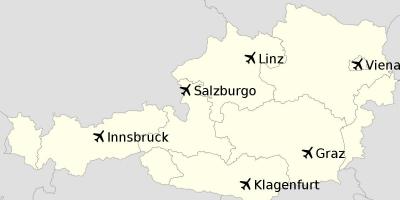 हवाई अड्डों में ऑस्ट्रिया नक्शा